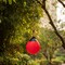 Red Outdoor Patio Playground Hanging Adjustable Ball Round Swing, Inflatable Heavy Duty Rubber Round Swing Ball, Pump Included